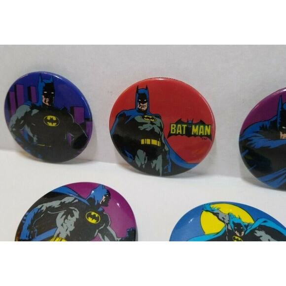 Batman Vintage Magnets Button Up Lot 5 Original 1980's Licensed Official Bat Man - Picture 3 of 8